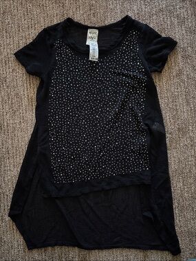 Vocal Black Short-Sleeve Studded Tunic